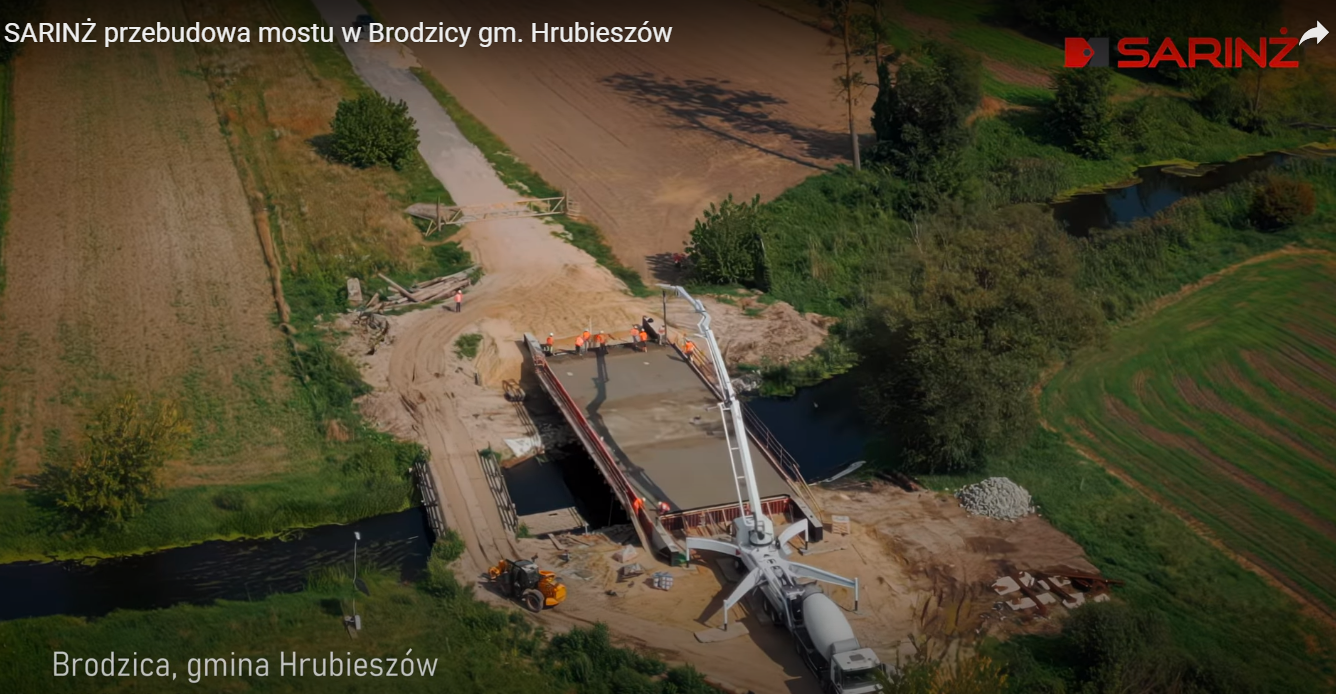 Film i zdjęcia z przebudowy mostu w Brodzicy gm. Hrubieszów