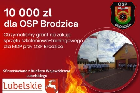 Dotacja dla OSP Brodzica na sprzet dla MDP